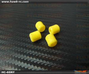 Hawk Creation Landing skid Rubber Nut (Yellow 6mmΦ, 4pcs)